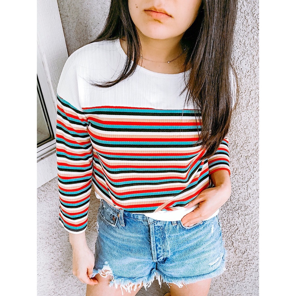 Lizzie Multi-Colored Stripe Top - Picture 2 of 4